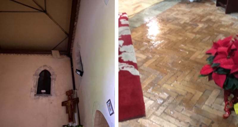Bisignano, piove nella chiesa di Sant’Umile che resta chiusa