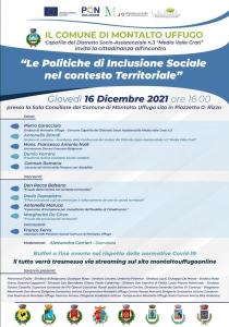Politiche di inclusione sociale, incontro sul tema il 16 dicembre a Montalto