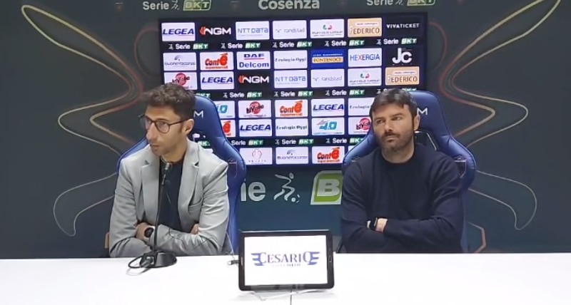 Occhiuzzi torna sulla panchina del Cosenza- conferenza stampa con Goretti