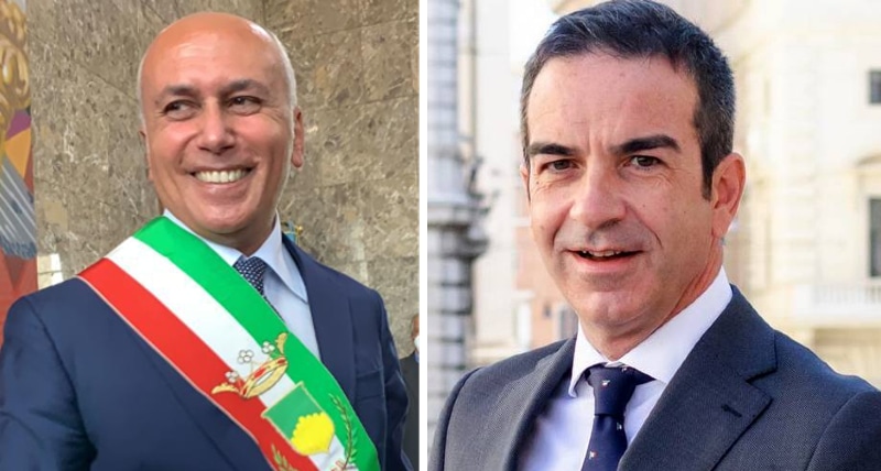 il sindaco di Cosenza Franz Caruso e Roberto Occhiuto presidente Calabria