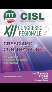 A Lamezia il XII° Congresso regionale della FIT CISL Calabria 2