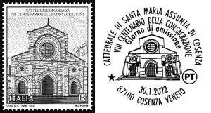 Consacrazione Cattedrale di Cosenza, da Poste Italiane un francobollo e un annullo