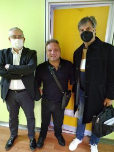 al centro Enrico Magnelli, con il consigliere comunale Mimmo Frammartino e il dirigente del suo ufficio, ing.Pietro Cerchiara