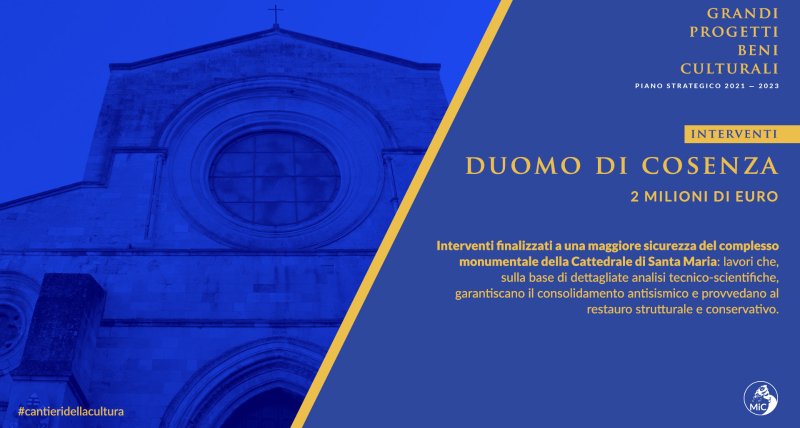 Cantieri della Cultura 5 milioni in Calabria a Cosenza e a Vibo