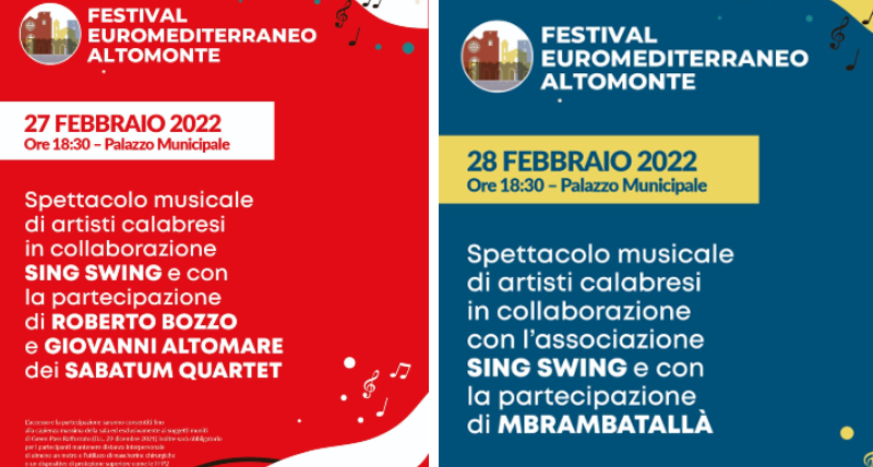 Festival Euromediterraneo di Altomonte - Quattro nuovi appuntamenti dal 25 al 28 febbraio