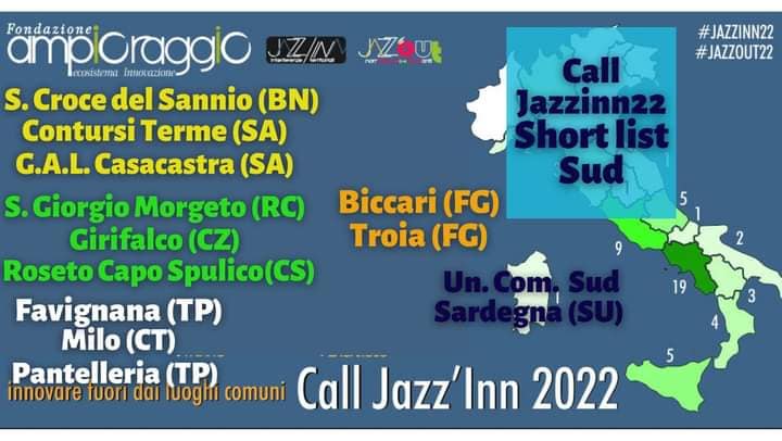 I comuni ammessi alla seconda fase della Call Jazz'Inn