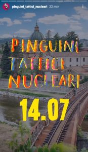 La storia Instagram dei Pinguini Tattici Nucleari con l'indizio su Cosenza