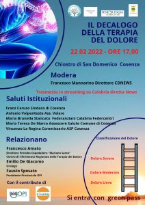 locandina terapia del dolore
