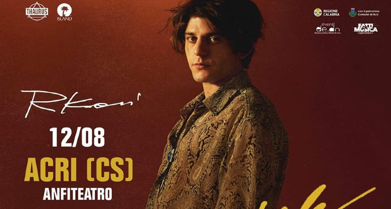 Acri CS Rkomi in concerto con il suo “Insuperabile Summer Tour 2022”