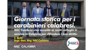Giornata storica per i carabinieri calabresi: da oggi in vigore la legge sui sindacati militari