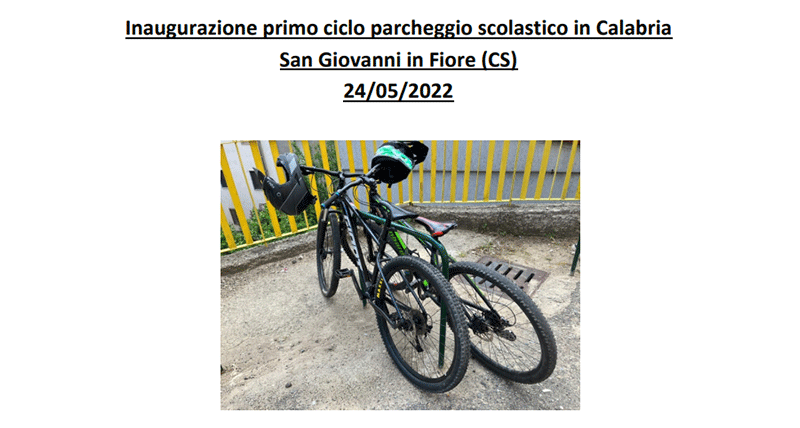 Inaugurazione primo ciclo parcheggio scolastico in Calabria
