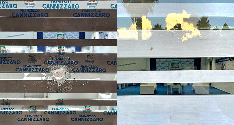 Colpi di pistola contro vetrata segreteria deputato Fi Francesco Cannizzaro