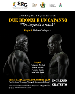 "Due Bronzi e un Capanno", in scena il 22 agosto a Riace