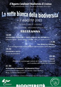 Il 5 agosto la quinta edizione della notte della Biodiversità