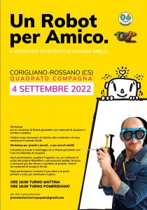 Un robot per amico, a Corigliano-Rossano workshop dell'artista internazionale Massimo Sirelli