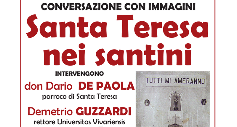 Cosenza, il 26 settembre conversazione su "Santa Teresa nei santini"