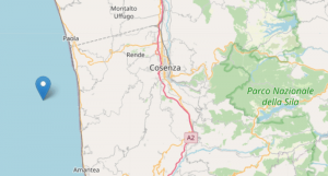 Scossa di terremoto avvertita nel Tirreno e nell'entroterra cosentino