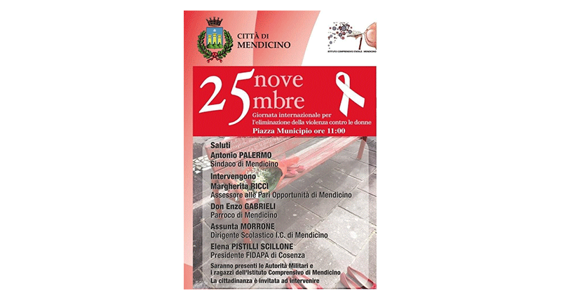 Mendicino celebra la Giornata Internazionale contro la Violenza sulle Donne