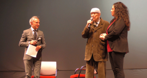 Spazio Scenico serata di Gala, sul palco il presentatore Marco Tiesi insieme a Beppe Menegatti e Katiuscia Alfano