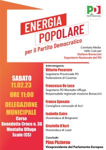 Pina Picierno a Montalto Uffugo per sostenere Stefano Bonaccini Segretario del PD