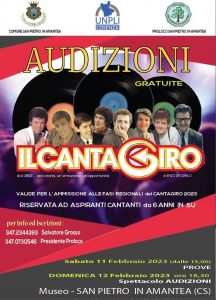 San Pietro in Amantea, il 12 febbraio audizioni gratuite per il Cantagiro 2023