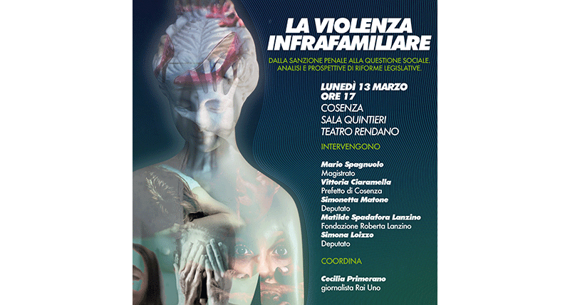 Violenza intrafamiliare, lunedì 13 marzo convegno a Cosenza
