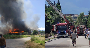 Incendio capannone zona industriale di Montalto Uffugo