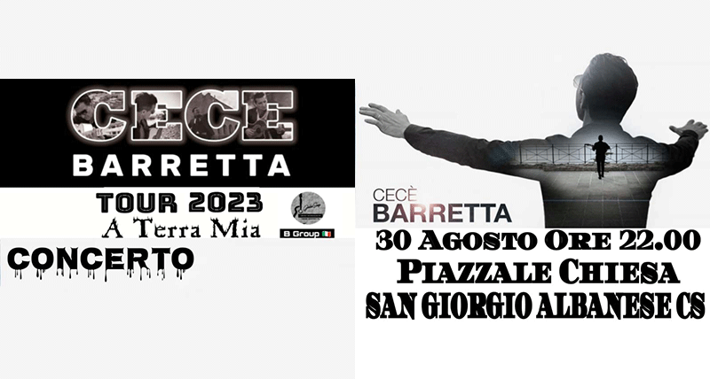 Cecé Barretta in concerto a San Giorgio Albanese 30 agosto 2023