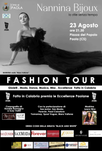 Nannina Bijoux Fashion Tour a Paola il 23 agosto 2023 - Locandina