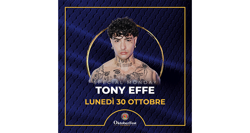 Tony Effe a Rende per l’Oktoberfest