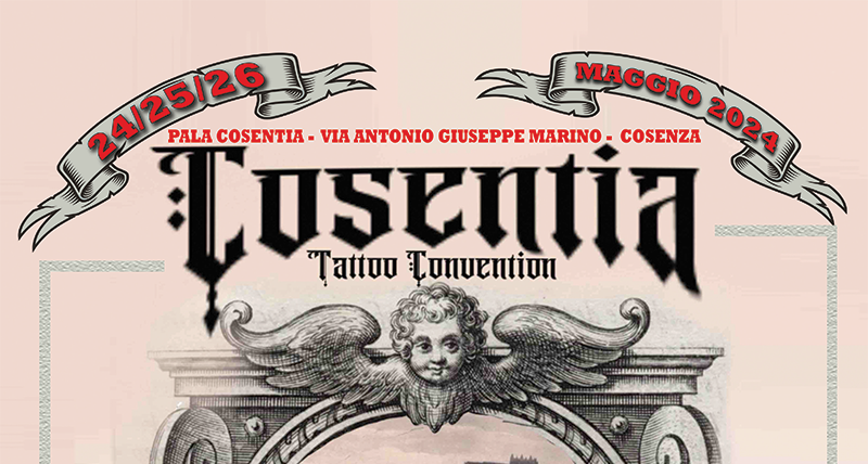 Cosentia Tattoo Convention, dal 24 al 26 maggio a Cosenza i più grandi maestri del tatuaggio