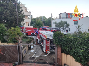 Cosenza, a fuoco una villa Carabinieri salvano due cani
