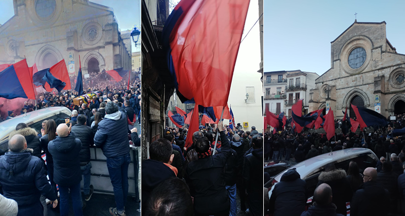 Cosenza ultimo volo di Salvatore Uccello davanti agli ultra