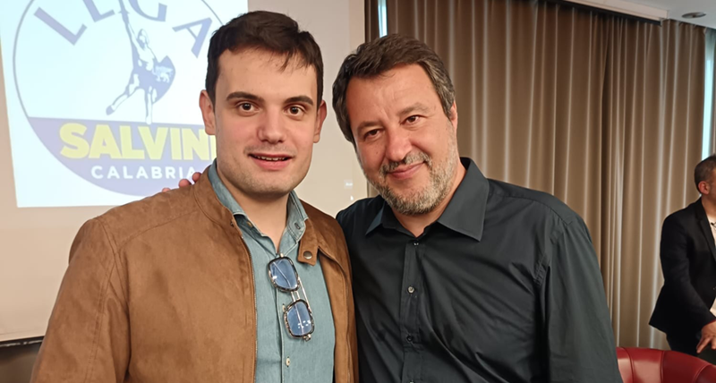 Vincenzo Campanella e Matteo Salvini a Rende il 20 maggio 2025