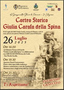 Maierà si veste di storia: torna il Corteo Storico “Giulia Carafa della Spina” Sabato 26 luglio 2025