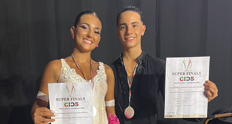 Milano, Super Finals CIDS 2025: argento per i talenti cosentini Melissa Federico e Alessandro La Marca