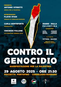Palestina, Corigliano-Rossano di nuovo in piazza contro il genocidio