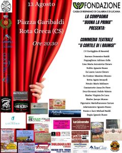 Il teatro dialettale arriva a Rota Greca con la compagnia Buona la Prima