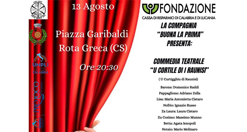 Il teatro dialettale arriva a Rota Greca con la compagnia “Buona la Prima”
