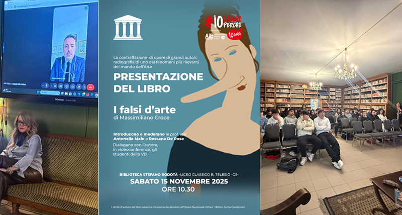 Liceo Telesio di Cosenza, presentato il libro "I falsi d'arte" di Massimiliano Croce