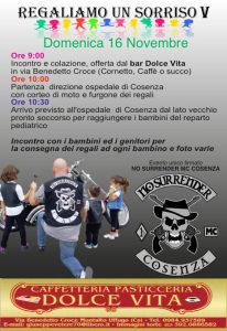 Regaliamo un Sorriso V club motociclistico No Surrender MC Cosenza