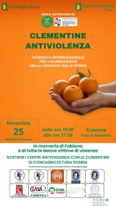 Confagricoltura Cosenza torna in piazza con le clementine antiviolenza