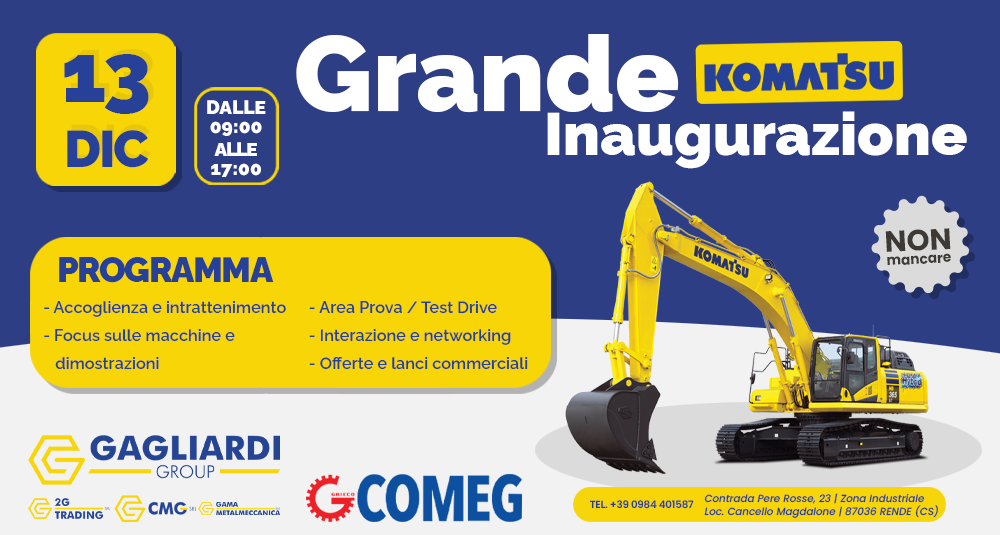 Komatsu arriva a Rende Gagliardi Group