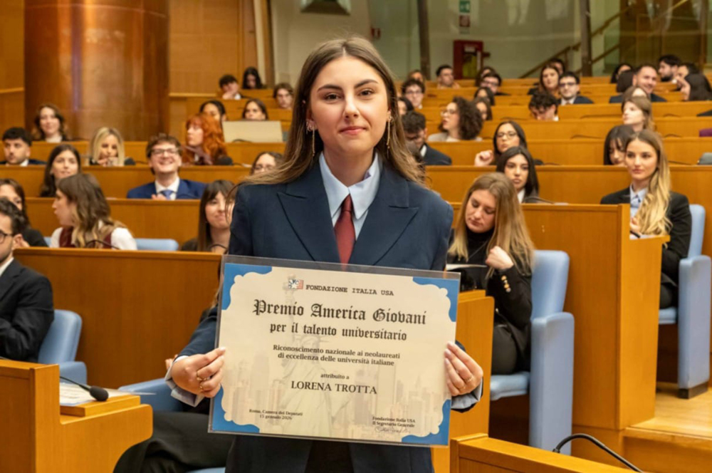 Roma , Camera dei Deputati: alla montaltese Lorena Trotta il prestigioso Premio America Giovani