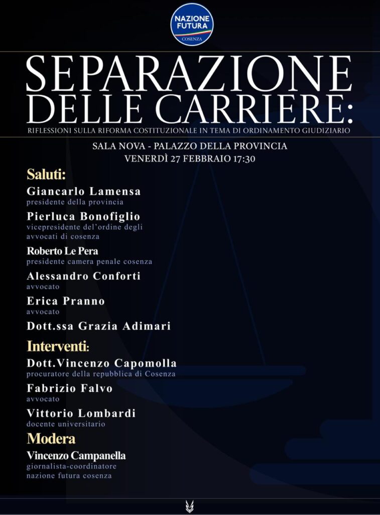 Separazione delle carriere Nazione Futura Cosenza