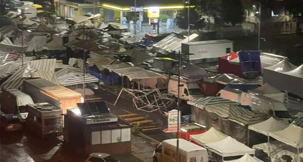 Fiera di San Giuseppe di Cosenza devastata dal ciclone Jolina 15 marzo 2026