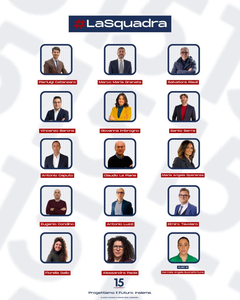 Ordine degli Ingegneri, la lista 15 duepuntozero