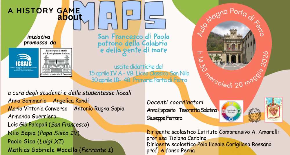 “A History Game about Maps”: storia, territorio e innovazione al centro del laboratorio dedicato a San Francesco di Paola