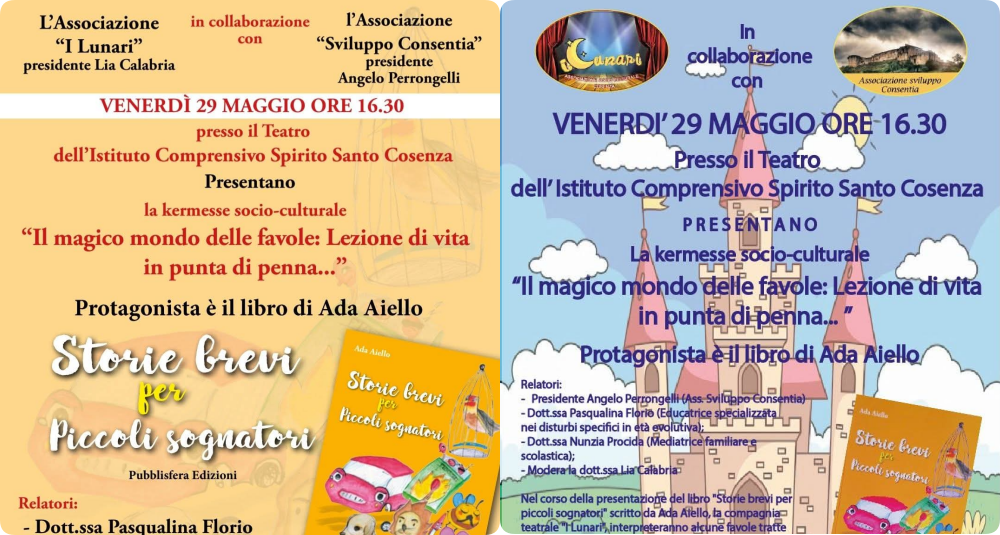 “Il magico mondo delle favole”: Ada Aiello va in scena a Cosenza