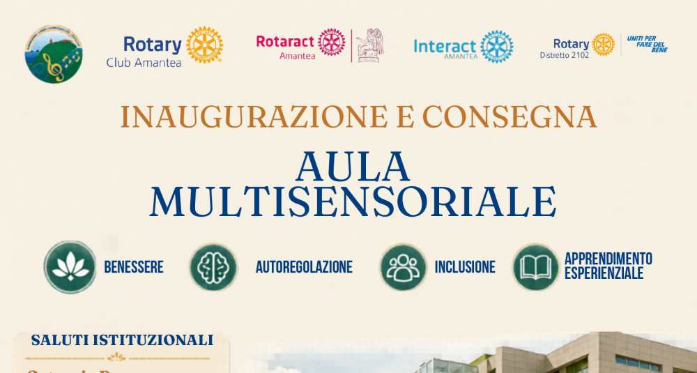 Amantea, il Rotary Club inaugura l’Aula Multisensoriale all’IC “Mameli-Manzoni”: un polo di didattica inclusiva